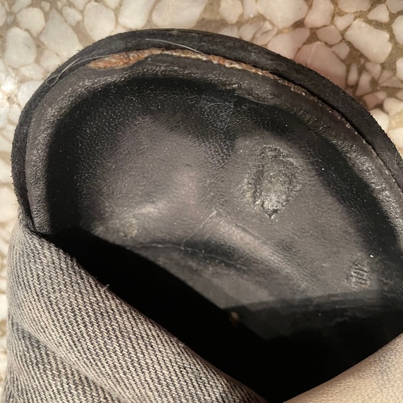 ISABEL MARANT GRAY FABRIC & WHITE LEATHER HOLDEN SLIDES, size 41 - Picture 7 of 9